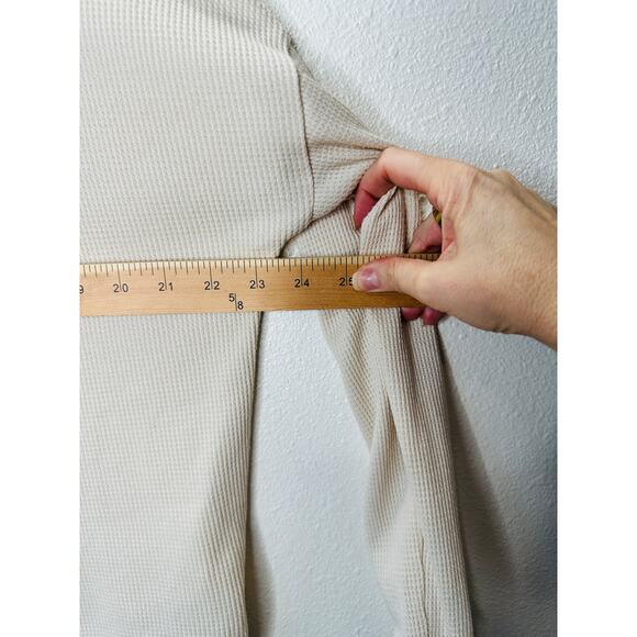 Saturday/Sunday Cream Catrina Thermal Long Sleeve Waffle Top XS - Picture 12 of 14